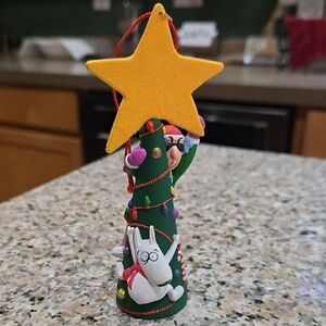 Festive Christmas Tree Ornament with Star Maxine 1993 Hallmark